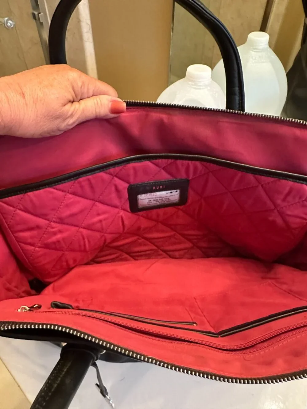 Knomo London Black Leather Laptop Bag Rubi styole